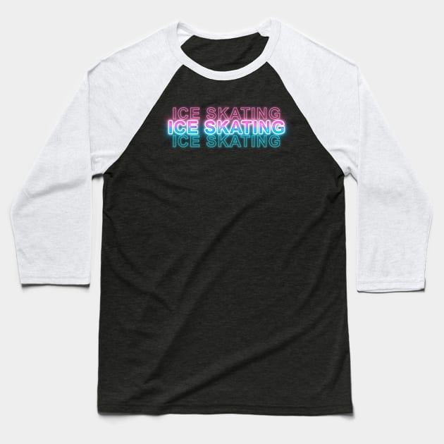 Ice Skating Baseball T-Shirt by Sanzida Design